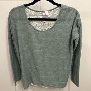 Francesca’s Alya Sage Green Long Sleeve Top